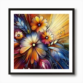 Abstract Flower Painting 3 Art Print