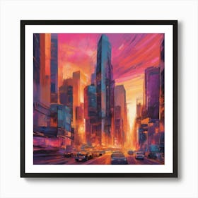 Vibrant cityscape 3 Art Print