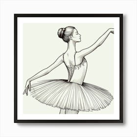 Line Art ballerina body 4 Art Print