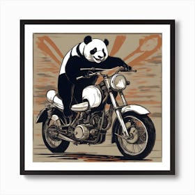 Panda Rider Art Print