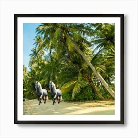 Horses On The Beach Art Print