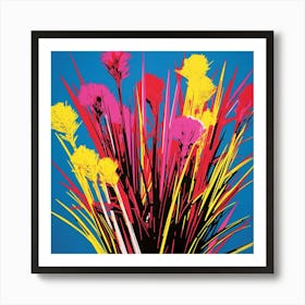 Fountain Grass 2 Pop Art Illustration Square Art Print