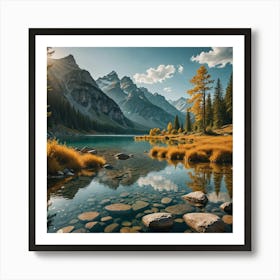 Rocky Mountain Lake Art Print