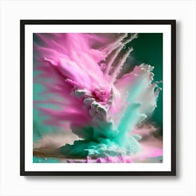Pink Powder Explosion Art Print