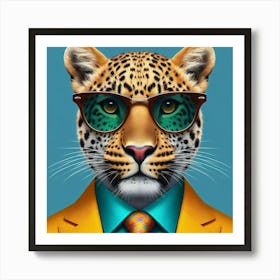 Leopard In A Suit 3 Art Print