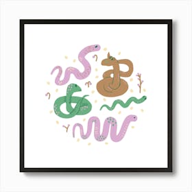 Snakes emblem Art Print