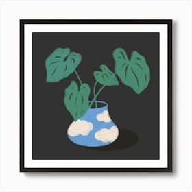 Cloudy Plant Square Art Print