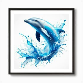 Dolphin Splash Art Print