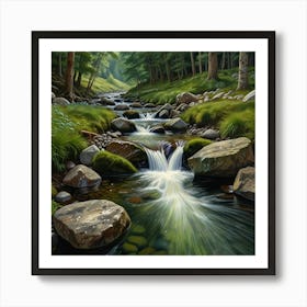 Stream In The Woods 4 Art Print