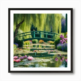 Vintage Blooms Claude Monet Garden In Full Splendor (6) Art Print