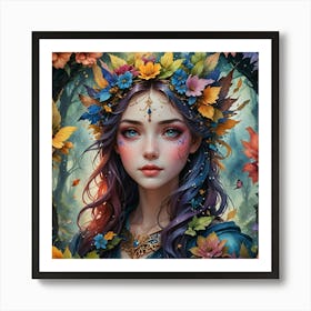 Fairy Girl In The Forest Art Print