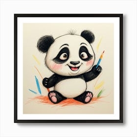 Panda Bear Drawing 6 Art Print