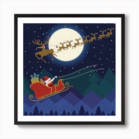 Santa Claus Flying 1 Art Print