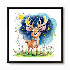 Cute Deer Art Print