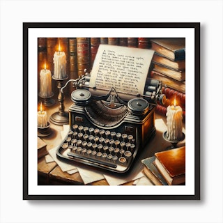 Type Writing Machine, Patented 1899 | Large Solid-Faced Canvas Wall Art Print | Great Big Canvas