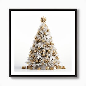 Christmas Tree With Gold Ornaments 1 Art Print