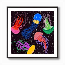 Jellyfish Galaxy Square Art Print