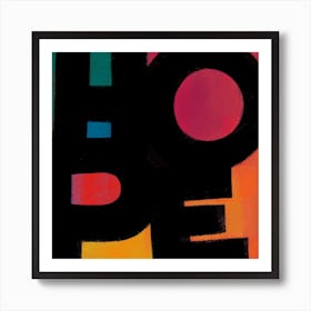 Hope Abstract Lettering Square Art Print