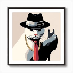 Cat In A Hat Art Print