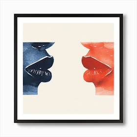 Kissing Lips Art Print