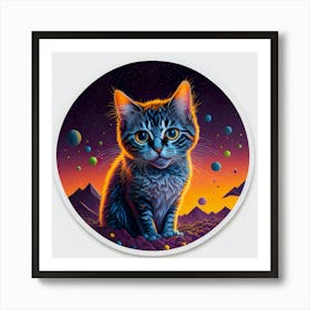 Cat Colored Sky (102) Art Print