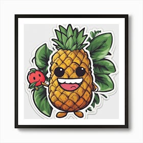 Pineapple Kawaii Art Print