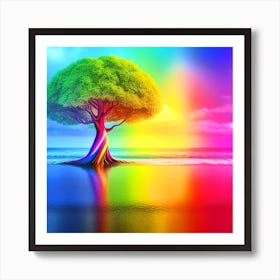 Rainbow Tree 13 Art Print