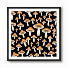 Mushroom Seamless Pattern 1 Art Print