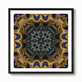 Blue And Gold Abstraction 1 Art Print