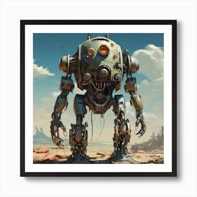 Robot In The Desert 4 Art Print