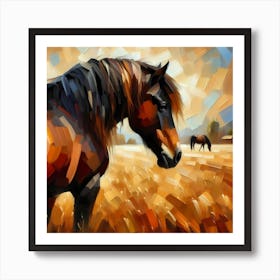 Horse In The Field 4 Art Print