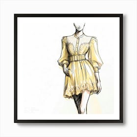 Yellow Dress Art Print
