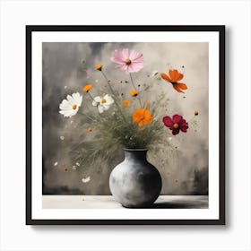 Cosmos In A Vase 4 Art Print