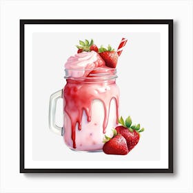 Strawberry Milkshake 30 Art Print