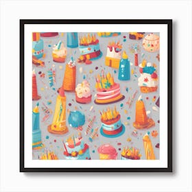 Birthday Cake Pattern Art Print