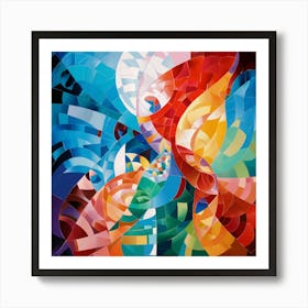 Geometric Shapes And Patterns Mosaic Abstract Painting printing Art Art Print