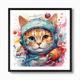 Astronaut Cat 2 Art Print