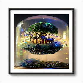 Fairy House Under The Glass Dome Art Print