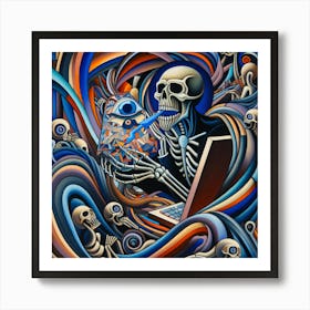Death Surfing The Internet Art Print