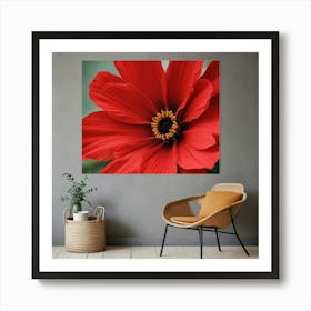 Red Dahlia Art Print