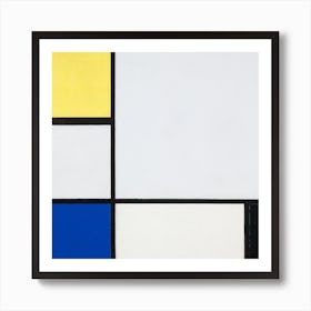 Composition With Yellow, Blue, Black And Light Blue,Piet Mondrian Square Art Print