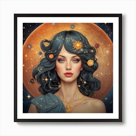 Astrology Girl Art Print