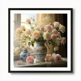 Roses In A Vase Art Print