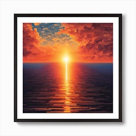 Sunset Over The Ocean Art Print