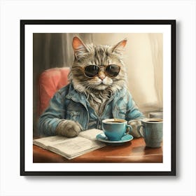 Cat In Sunglasses 3 Art Print