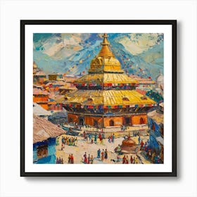 Golden Pagoda Nepal Art Print