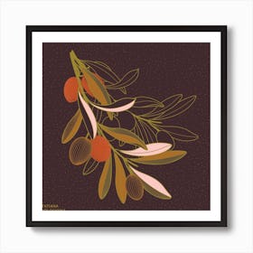 Olive Branch Square Art Print