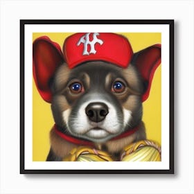 Baseball Dog Art Print