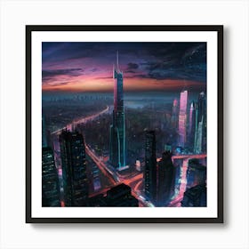 Futuristic Cityscape1 Art Print