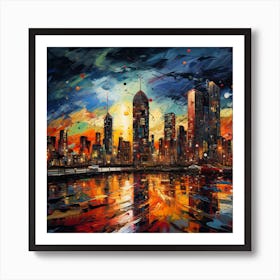 Cityscape At Night 5 Art Print